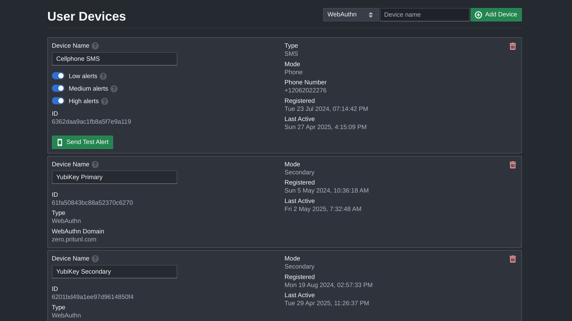 User Devices Management