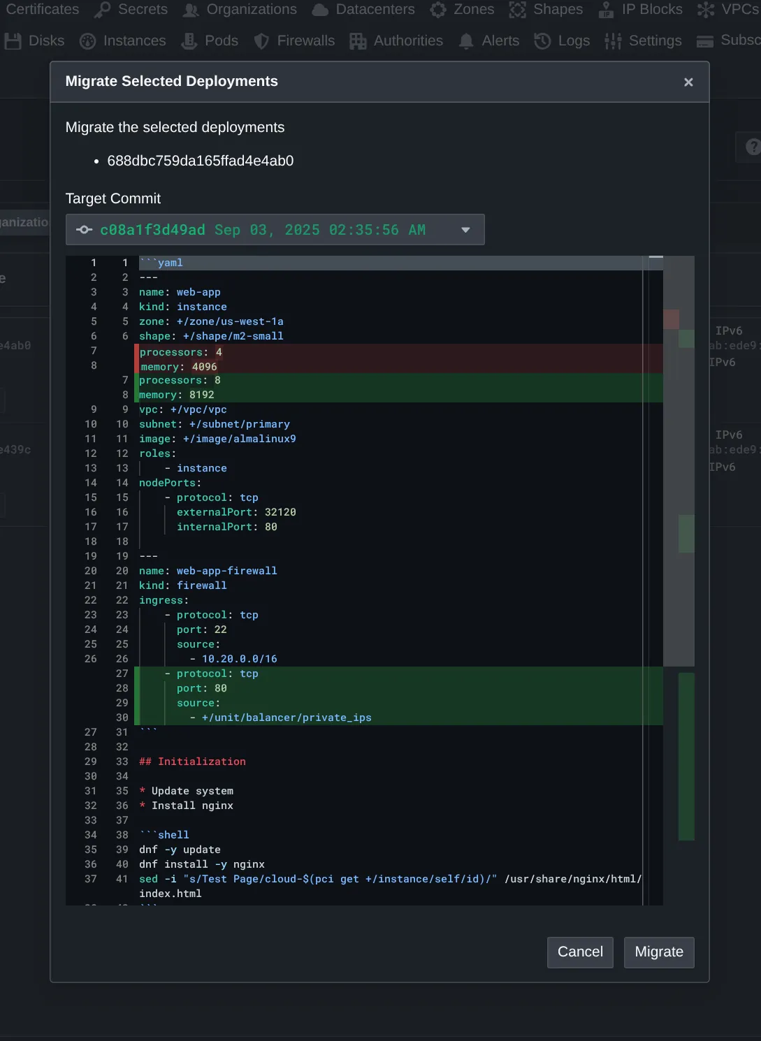 Deployment Migration