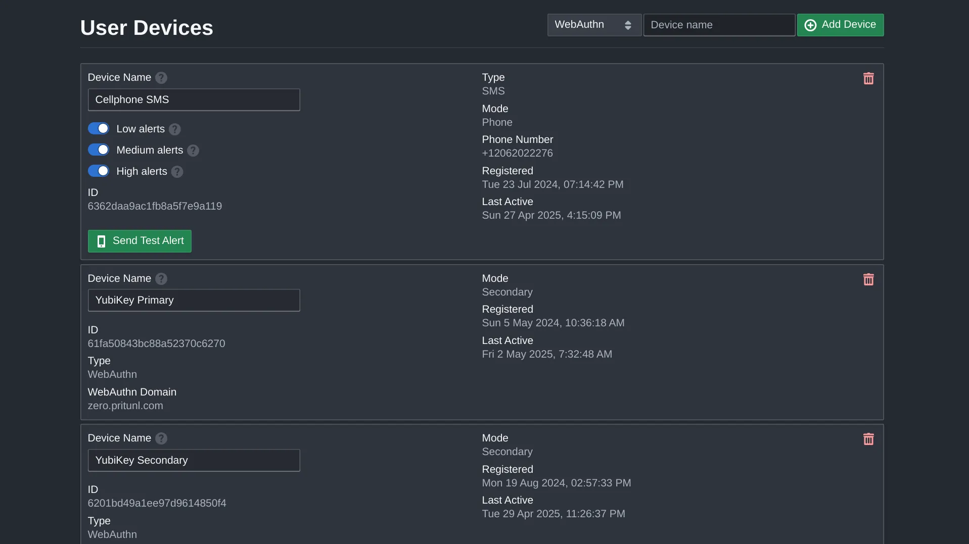User Devices Management