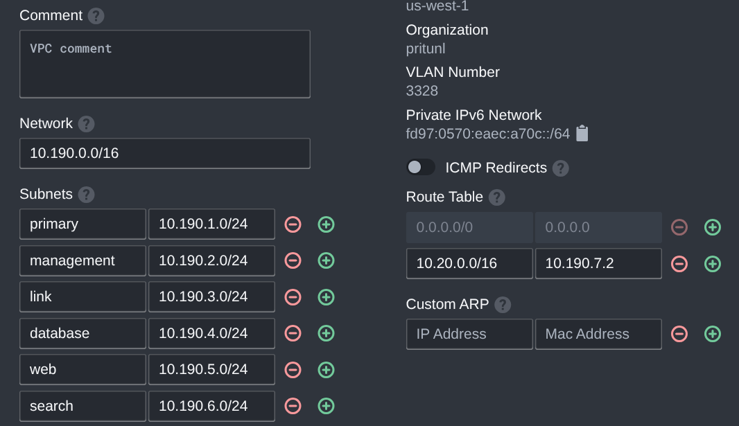 VPC Settings